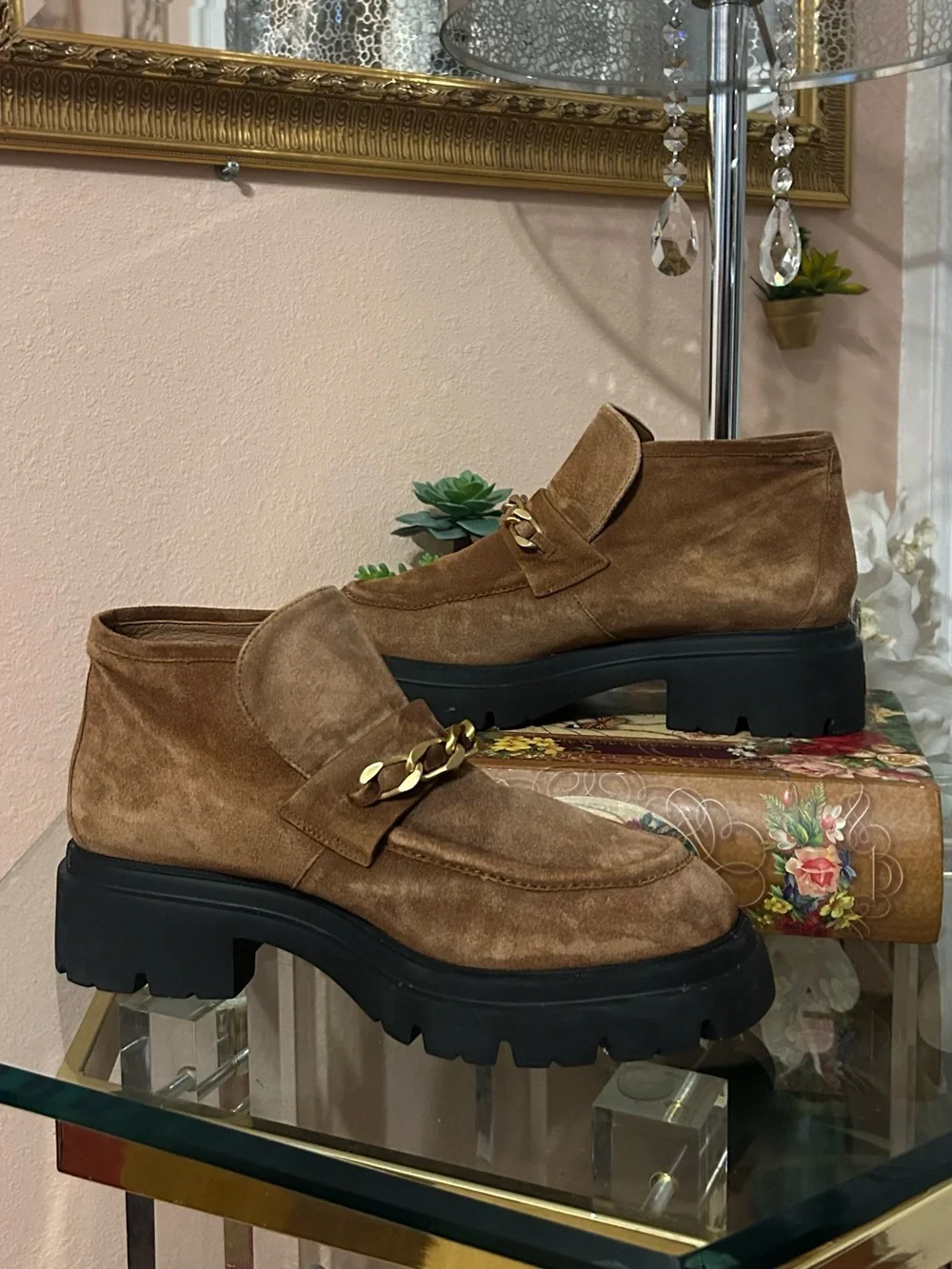 Stuart Weitzman Soluxe Hudson Chukka Bootie Suede Loafers Size 10